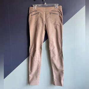 Balenciaga Ghesquiere Era Beige Cotton Moto Skinny Pants w/ Zippers, Sz 36 EUC